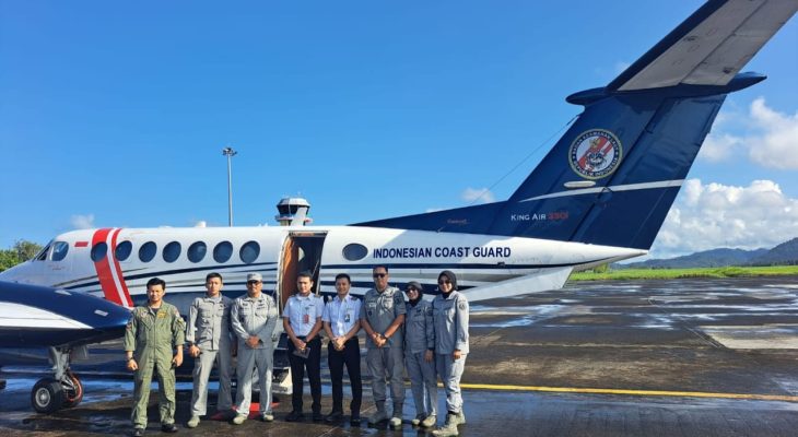Pesawat Patroli Bakamla Bergerak ke Atas Laut Bitung
