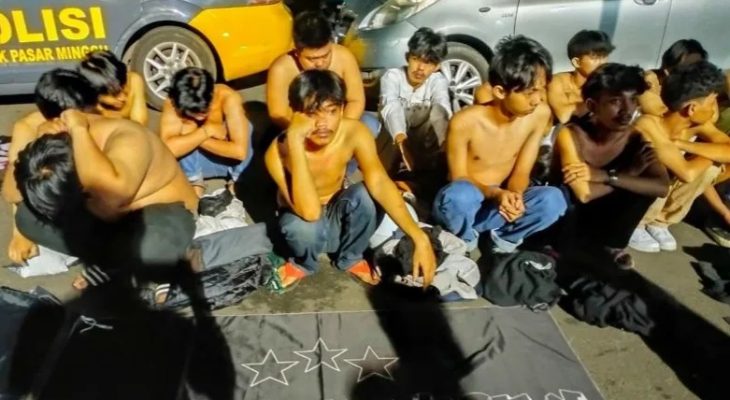 Ratusan Anggota Geng Motor Jakarta Allstar Tertungkuk Digelandang Polisi