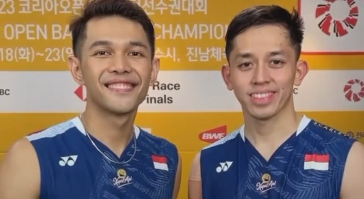 Ganda Putra Indonesia Lumat Pasangan Tuan Rumah di Semifinal Korea Open 2023