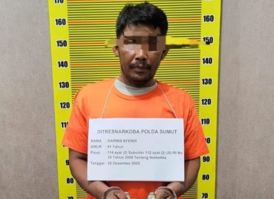 9 Kg Sabu dan 20.000 Ekstasi Disita dari Tangan Darwis Effendi