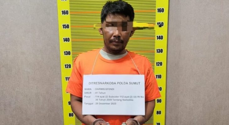 9 Kg Sabu dan 20.000 Ekstasi Disita dari Tangan Darwis Effendi